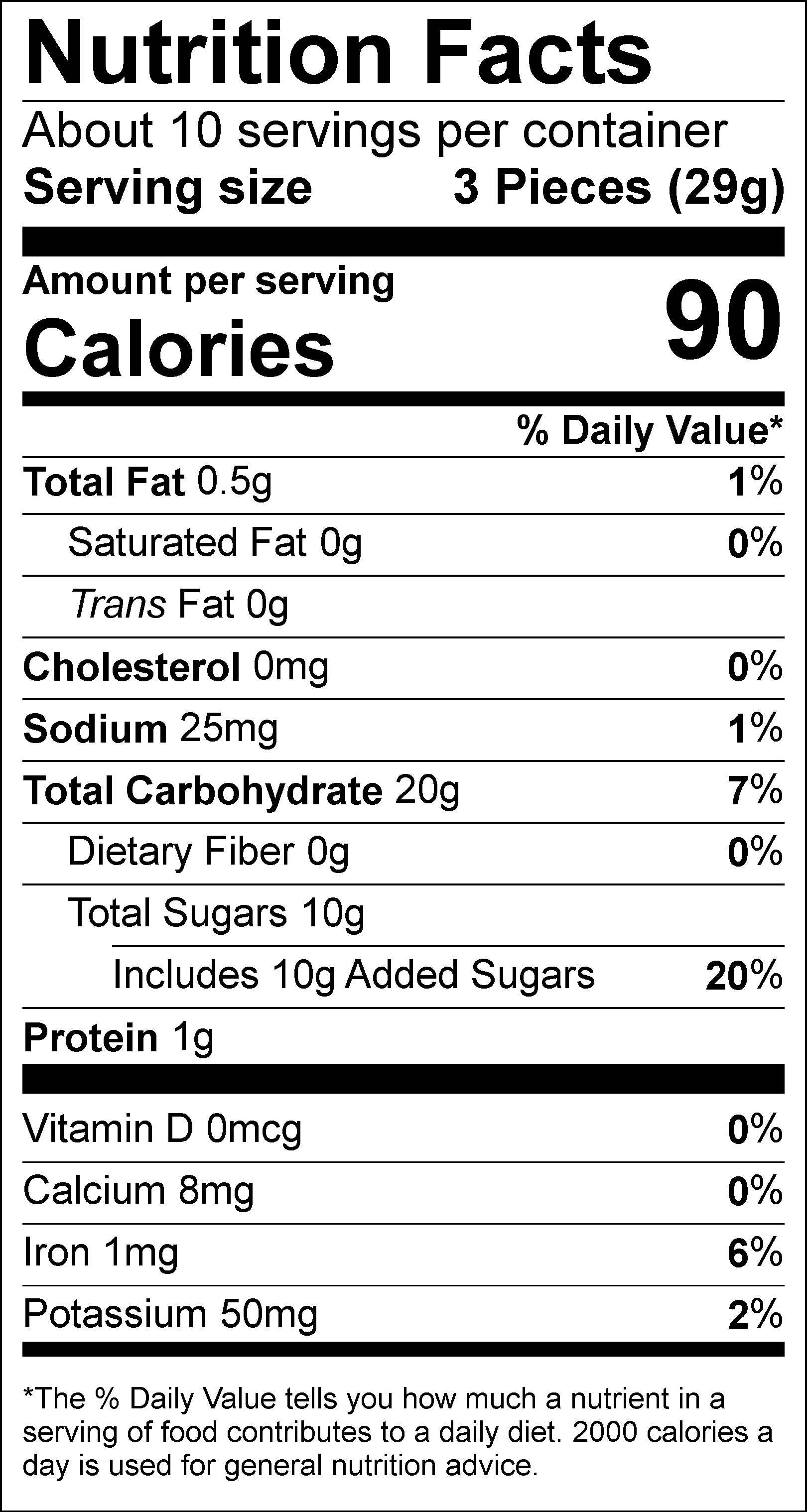 Classic Black Licorice Nutrition Facts