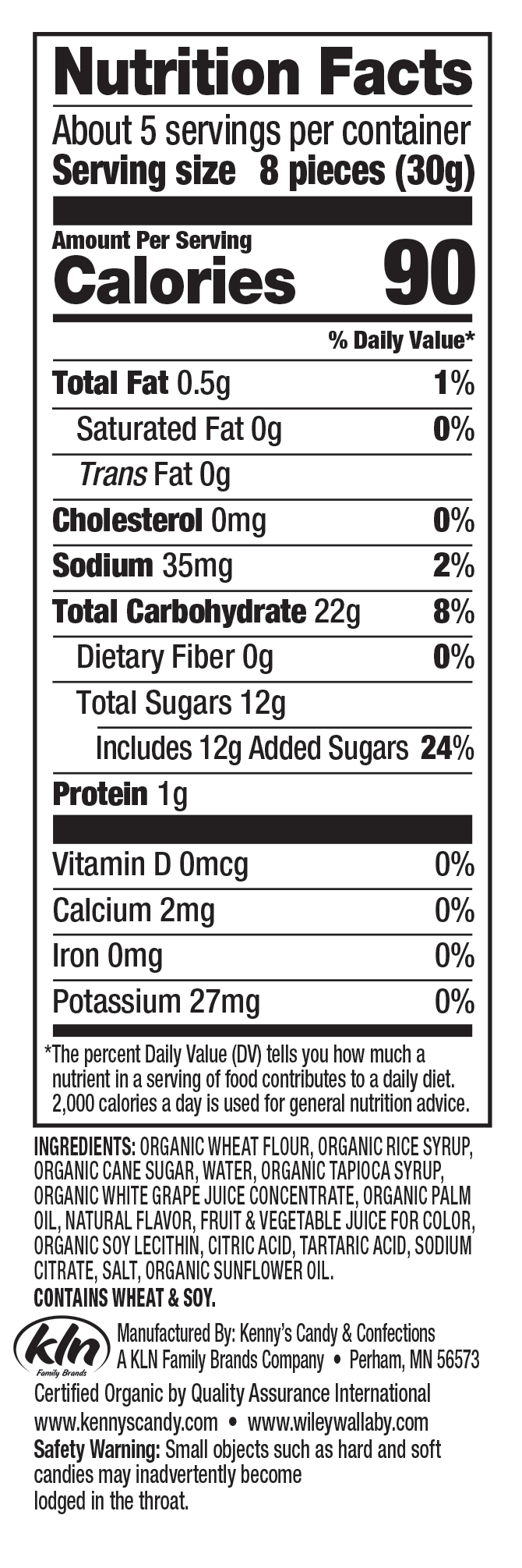Nutrition Facts: Organic Strawberry Bites