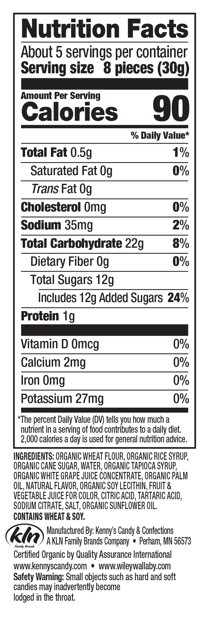 Nutrition Facts: Organic Berry Bites