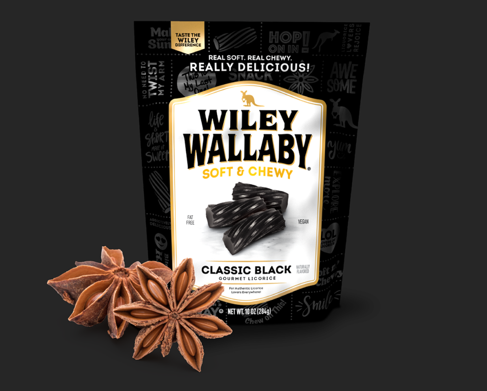 Classic Black Licorice Wiley Wallaby Gourmet Licorice