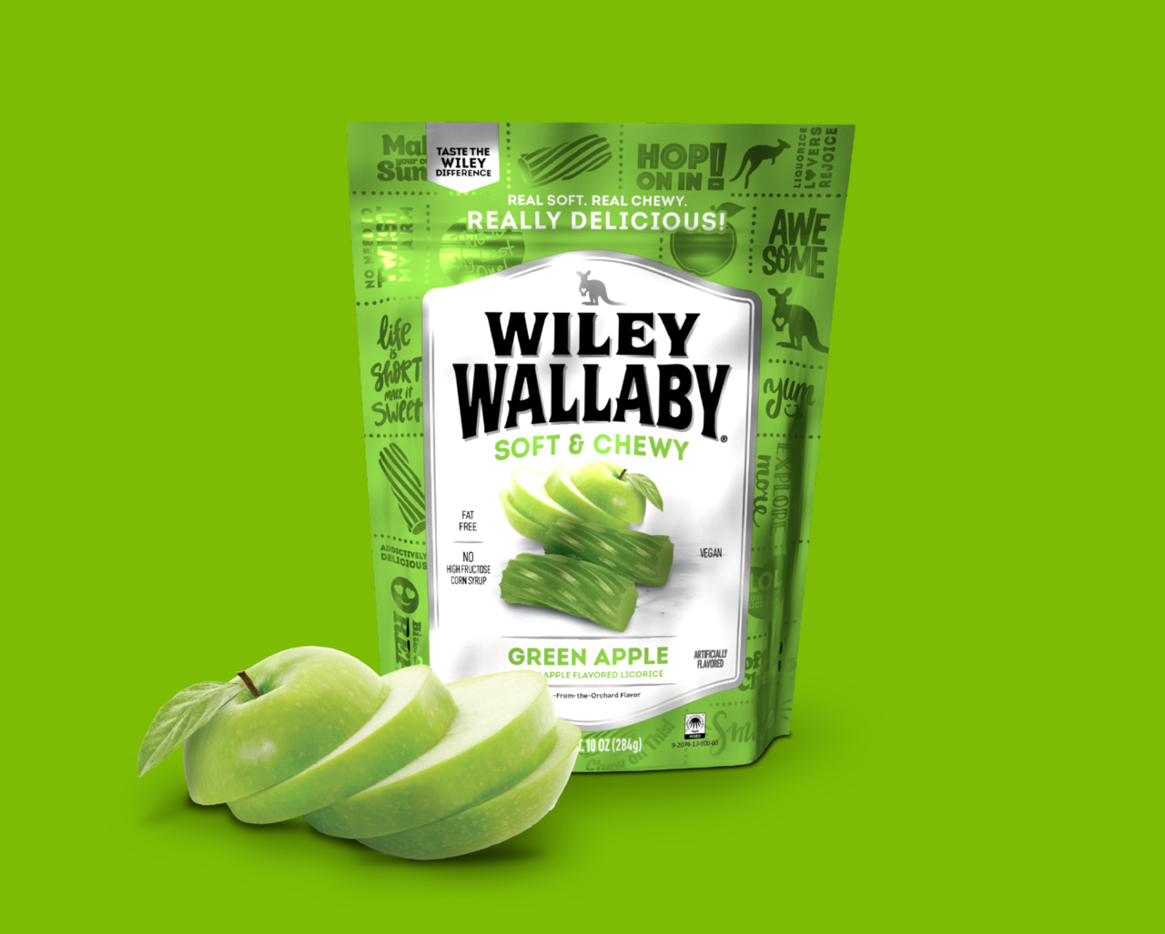 Green Apple Licorice Wiley Wallaby Gourmet Licorice