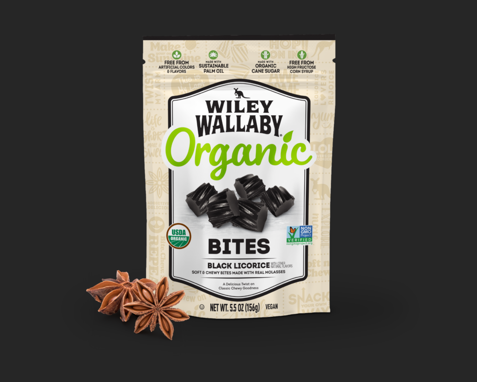 Organic Black Licorice Bites Wiley Wallaby Gourmet Licorice