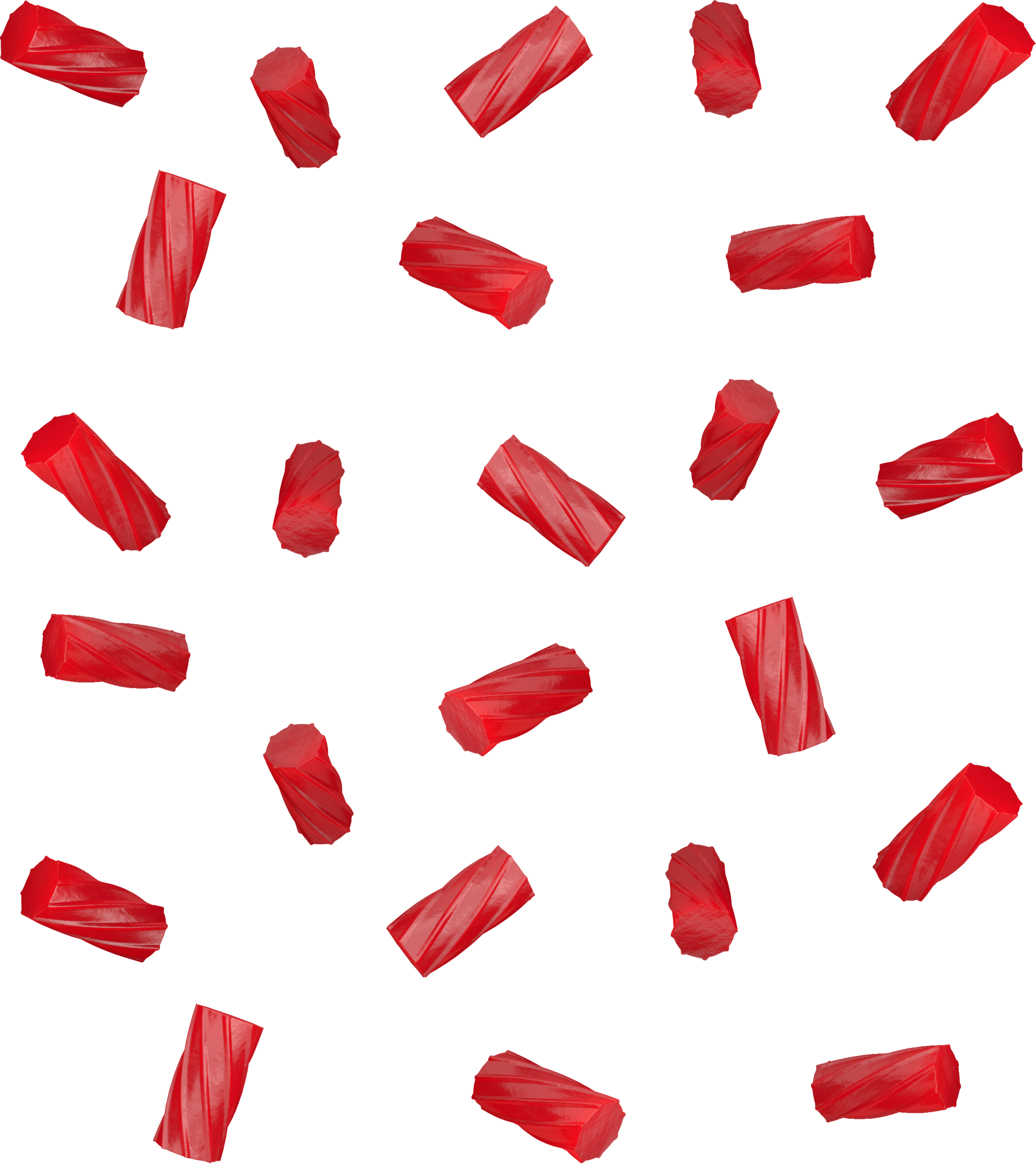 flying licorice pieces