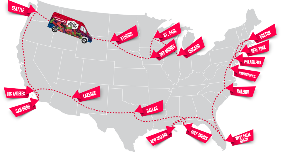 Where Is Wiley? Tour Map Wiley Wallaby Gourmet Licorice