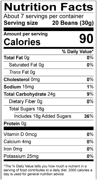 Wiley Wallaby Licorice Beans Nutrition Facts