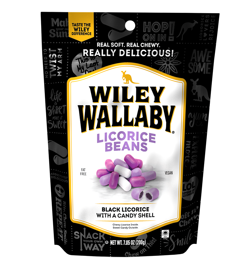 Wiley Wallaby Licorice Beans - bag front
