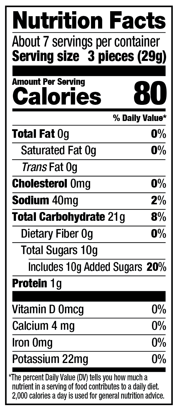 Wiley Wallaby Lemonade Licorice Nutrition Facts