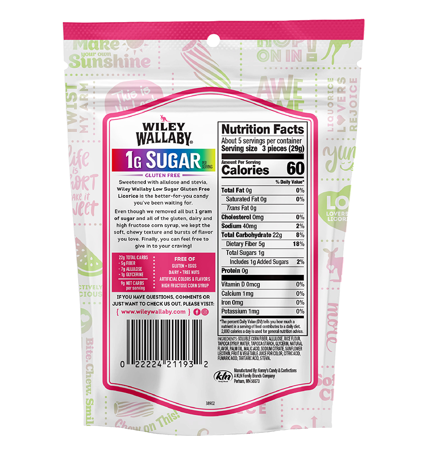 Wiley Wallaby 1G Watermelon Licorice - bag back