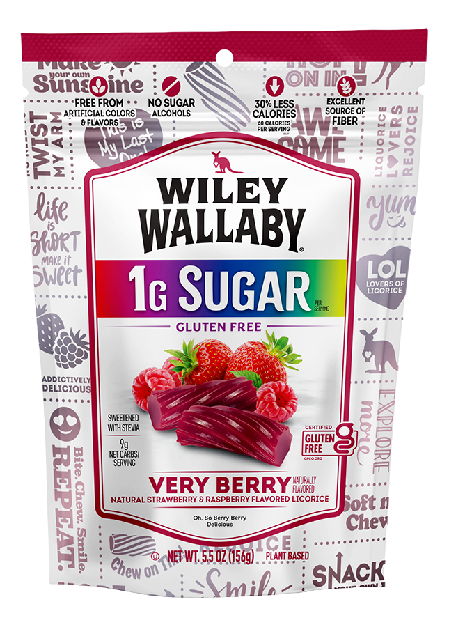 55oz_WW_1G_VeryBerry_FRONT Wiley Wallaby 1G Very Berry Licorice - bag front