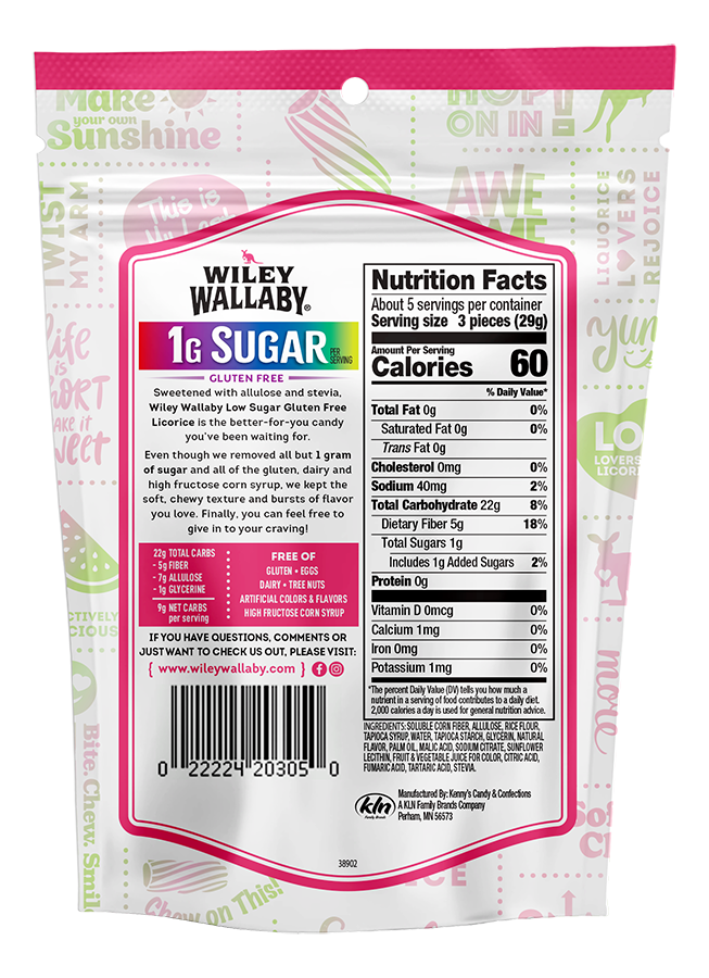 55oz_WW_1G_Watermelon_BACK Wiley Wallaby 1G Watermelon Licorice - bag back