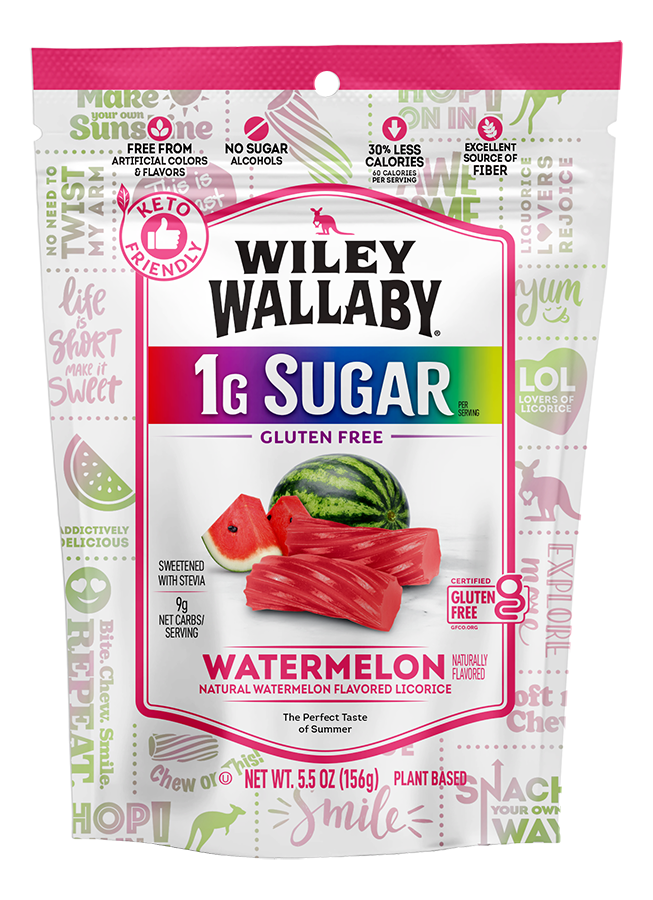 55oz_WW_1G_Watermelon_FRONT Wiley Wallaby 1G Watermelon Licorice - bag front